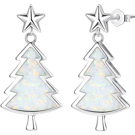 Opal Juletræ Øreringe Julegave Thanksgiving Ferie Fest Smykke