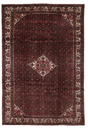 Hosseinabad Rug Oriental Black/Dark Red (Wool, Persia)