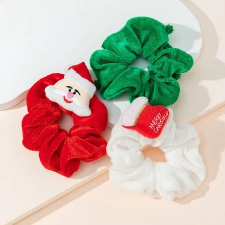 Christmas Hair Scrunchies Elastic Hair Bands For Girls Christmas Ponytail Holders Christmas Velvet Women Hair Accessories