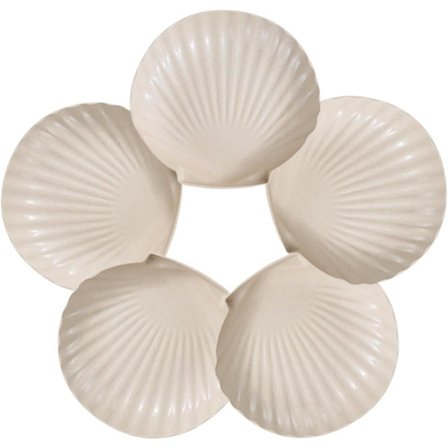 5-osainen simpukankuoren muotoinen jälkiruokalautanen - Uudelleenkäytettävät 15 cm muovilautaset