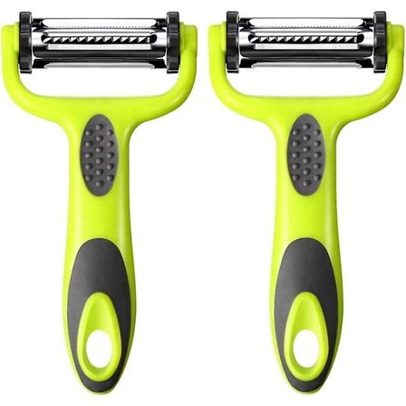 2 kappaletta monitoimisia 3-in-1-kuorijoita, vihanneskuorija, hedelmäkuorija, pyörivä kuorija, pyörivä kuorija, porkkanankuorija, kuorija