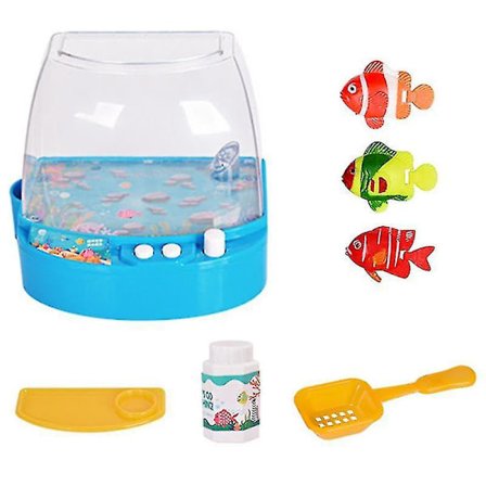 Elektrisk Lille Fiskedam Fiskeri Fiskesimulering Akvarium Interaktivt Legetøjsfisk til Fodring og Svømning Db