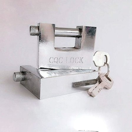 Tyngre hengelås i rustfritt stål med 3 nøkler for garasjeport, containere, skur, lager (40 mm)