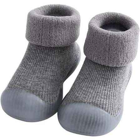 Varme babysokker og -sko skridsikre babyfutter essentielle til småbørn blød sål; strækbare strikkede børnesokker varme strikkede babysokker 20/21 12,5