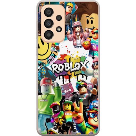 Kompatibelt Mobilskal till Samsung Samsung Galaxy A33 5G Roblox graffiti-kollage med färgglada karaktärer, livliga mönster och energiska element i