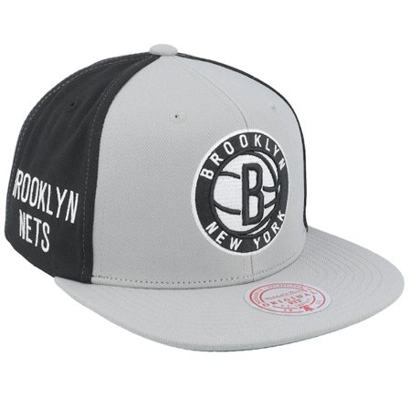Mitchell & Ness - Gris snapback Gorra - Brooklyn Nets Block Out Black Snapback @ Hatstore