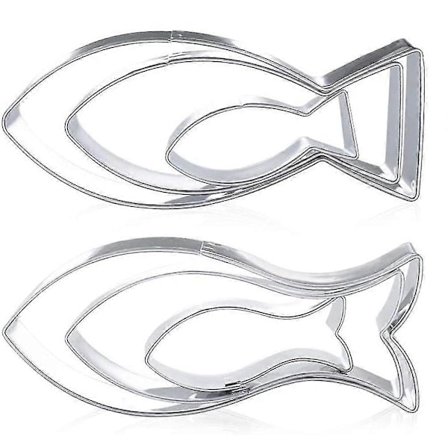 6 stk./sæt Fiskekiksudstikkere i rustfrit stål Fiskeformede udstikkere Kiksudstikker til bagning