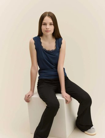 Rosemunde Kids Rkbillie Sl Square Lace Top - Navy - 152