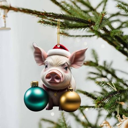 Julhängande Akryl Gris Plat Bil Hängsmycke Julgran Ornament juldekorationer rea [DB]