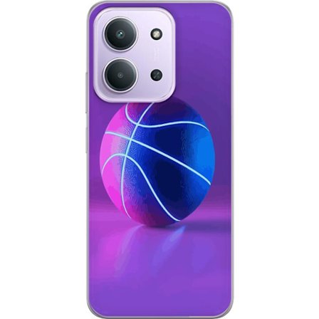 Kompatibelt Mobilskal till Xiaomi Xiaomi Redmi 15C Basketboll affisch neon boll sportkorg färgglad lila blått glöd retro design atlet konst