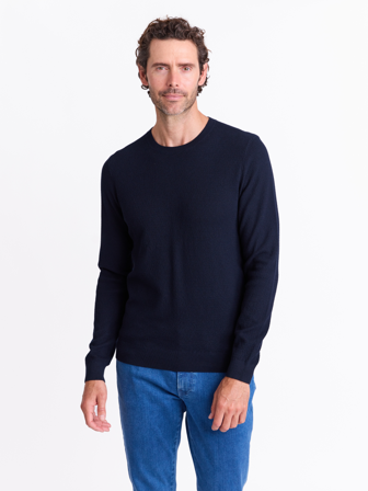 MATCH - Carlo genser - Mario Conti - Str. L - Herre - Gensere & Cardigans - Blå - 100% bomull