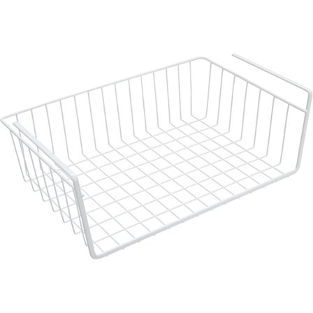 Hængende kurv under hylde hjemmevægskab under bord garderobeskab skrivebord sengebord opbevaringshylde (40 x 26 x 14 cm)