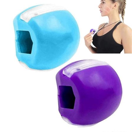 (2-pakning) Kjeveøvelser, Trening for ansiktsmuskler, Beste kjeveformeringsøvelseskule for menn og kvinner for å forbedre hakelinjen - svart og rød