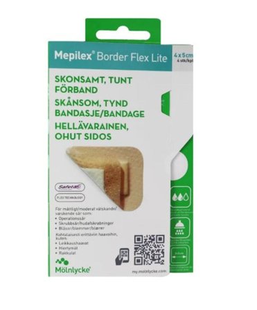 Mepilex Border Flex Lite 4x5 cm skumbandasje 4 stk