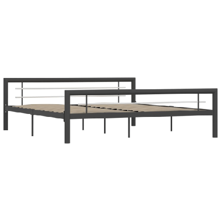 Vidaxl Sängram Grå Och Vit Metall 180x200 Cm Grå