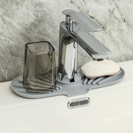 Kjøkkenkran Matte Svamp Avløpsstativ GRÅ