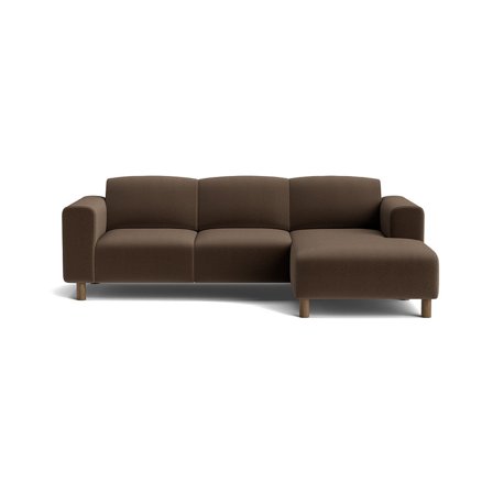 Toledo chaiselong sofa, højrevendt - Lisboa Brun - 238x152x78 - Sofa, chaiselong