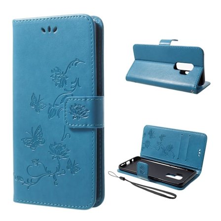 Samsung Galaxy S9 Plus perhoskukka suojakotelo - Sininen