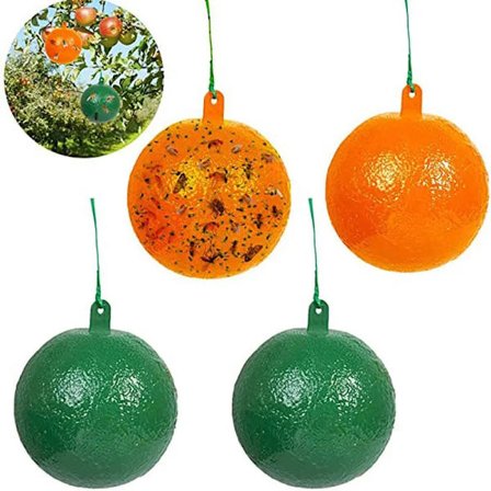 4 stk. Genanvendelig hængende fluefælde Ball Pest Repeller Killer Hængende på træer Frugtflue Fanger klæbrig fælde Flue Udendørs Haveredskaber