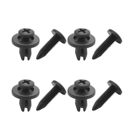 200 st 6 mm plastskruv med tryckknapp