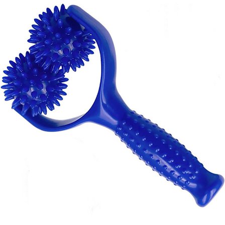 Blå, rulle massage rulle med håndtag anti fedt masse massage rol