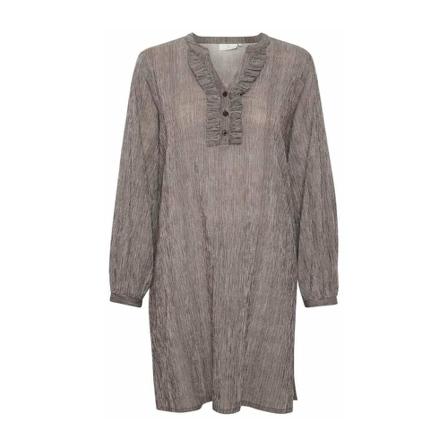 Kaffe Vivian frill tunic Brun, Dame Hverdagskjoler