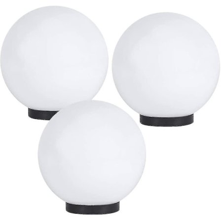 Nirvana sfäriska lampor 3 set 3x 25 cm terrasser dekoration vita boll lampor E27 trädgårdsbelysning 230 volt utomhusbelysning med basplatta