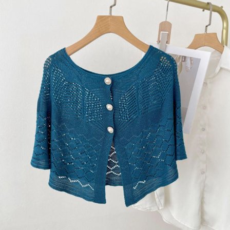 Stickad sjal korssjal 6 6