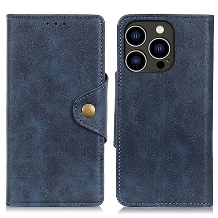 Alpha läder iPhone 14 Pro fodral - Blå