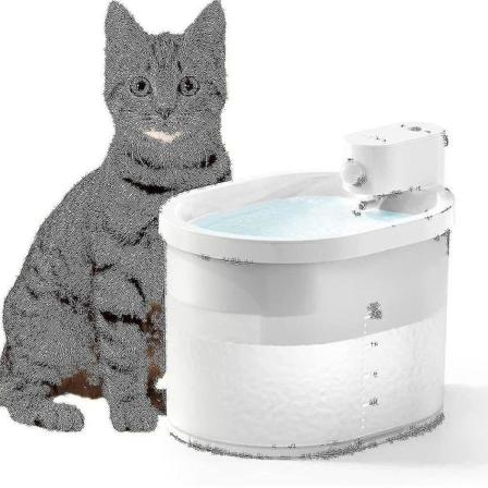 Uahpet Kattefontene Trådløs Batteridrevet Kattedrikkfontene Automatisk Vannfontene For Katter Ultra Stille Kattefontene For Katter Og Små Hunder