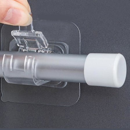 4-pakks Selvklebende Justerbare Gardinstang Holder Klemmer Kroker Stang Brakett