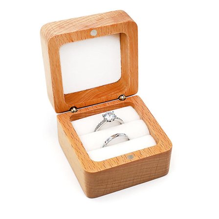 Trälåda för smycken Presentask Valnöt Ringask Hantverk Dekorlåda Smyckesorganisatör [DB]