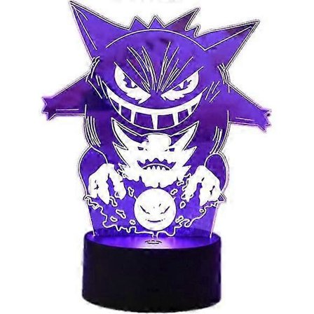 Tegneserie Elf Gengar Nattlampe 3D Illusjon LED Lys Barn