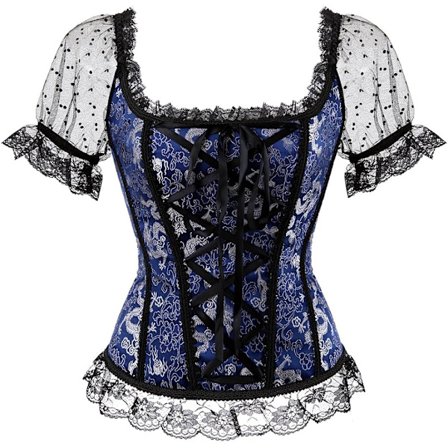 Korsetter för kvinnor Overbust Bustier Top Gothic Sexy Shoulder