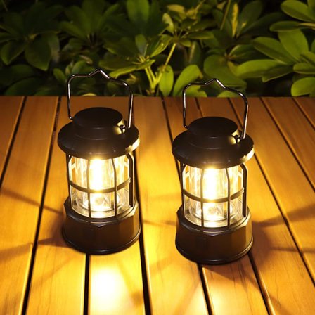 Campinglampa 2-pack Campinglykta LED USB Uppladdningsbar Lampa Vattentät 3 Lägen Powerbank Tältlampor