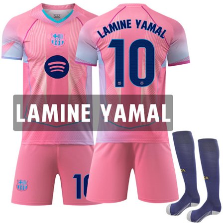25-26 FC Barcelona Special Edition Nr. 10 LAMINE YAMAL Draksett (inkludert sokker), for barn og voksne.