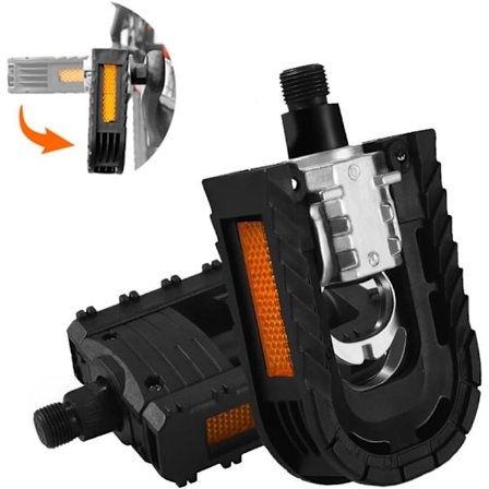 Hopfällbara cykelpedaler i aluminiumlegering, halkfria, breda, för mountainbike