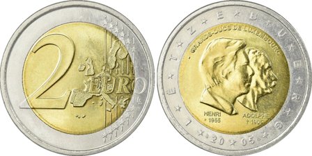 Luxembourg 2005 - Henri og Adolphe - 2 euro mønt