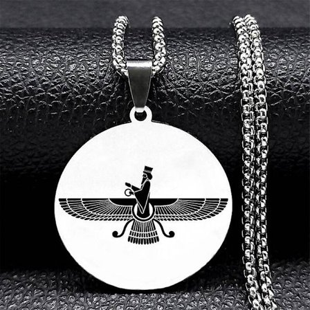 Faravahar Ahura Mazda Halskjede Anheng Gamle Persia Menn Smykker Ahura Mazda Anheng Mytologi Menn Gave