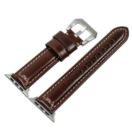 Apple Watch Series 4 44 mm klockarmband i smart läder - Mörkbrun Brun