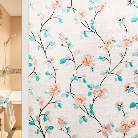 Privatlivsvinduefilm, Jasmin Blomstermønster Vinduefarve til Hjemmet