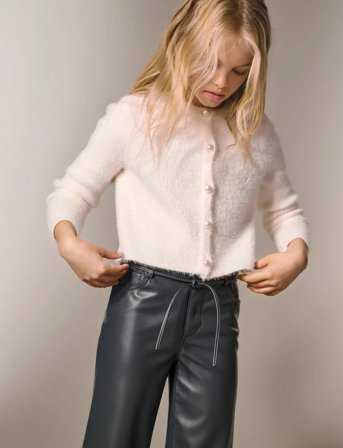 Kids Only Kogpiumo Petra Pearl O-Neck Car Knt Noos - White - 158-164