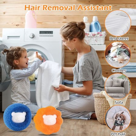 Hår Fangst Vaskemaskin, Sett med 12 Svamp Hår Fjern Vask