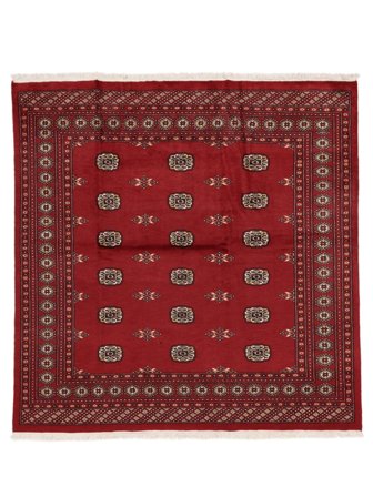 Tapis Pakistan Boukhara 2Ply 201X205 Carré Rouge Foncé/Noir (Laine, )