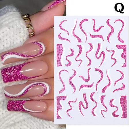 Självhäftande Nagelklistermärke Abstrakt Geometriska Bladväxter Dekal