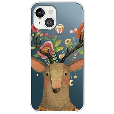 iPhone 14 6.1 tommer Ultra Slim Phone Case Pattern Printing Design Soft Flexible IMD Cell Phone Shell Cover - Brun