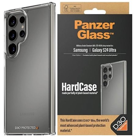 PanzerGlass HardCase D3O Bio og Military Grade Sertifisert for Samsung Galaxy S24 Ultra - Gjennomsiktig