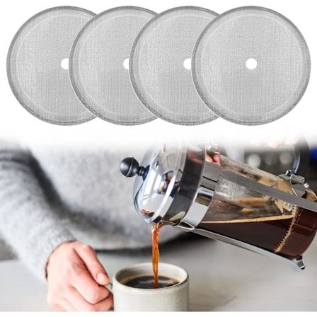 4-pack 4-tums kaffefilter, för 34oz/1000ml rostfritt stål Rep