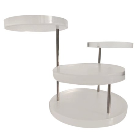 3-lags gjennomsiktig smykkeutstillingsstativ, flerlags ringholder, kake, dessert, dekorative hyller til fest