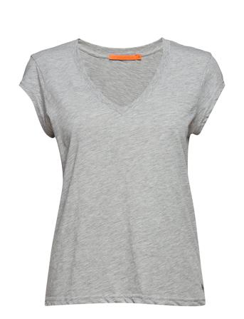 Cc Heart Basic V-Neck T-Shirt Grey Coster Copenhagen